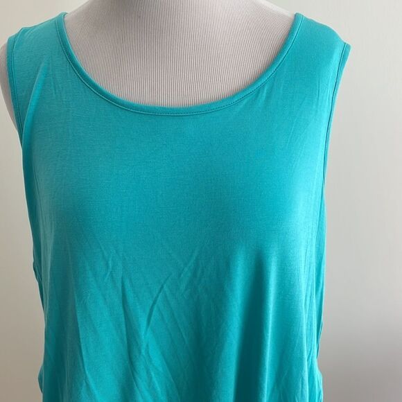 Worthington Teal and White Layered Tank Top - Picture 2 of 8
